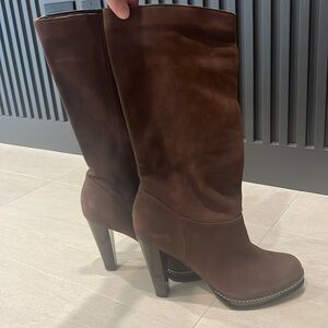 Chocolate Suede Cole Haan Heeled Boots